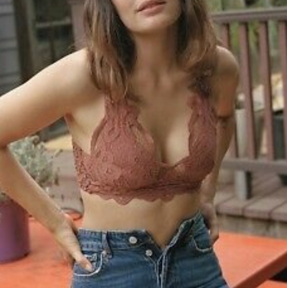 Free People NWOT Adella Lace Bralette in Rusty Pink sz XS - Picture 8 of 14
